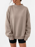 Women's Oversized Mock Neck Sweatshirt | Fleece Pullover
