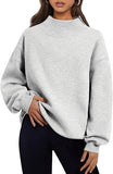 Women's Oversized Mock Neck Sweatshirt | Fleece Pullover