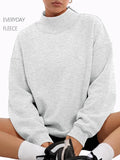 Women's Oversized Mock Neck Sweatshirt | Fleece Pullover