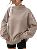 Women's Oversized Mock Neck Sweatshirt | Fleece Pullover