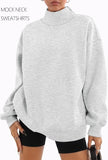 Women's Oversized Mock Neck Sweatshirt | Fleece Pullover